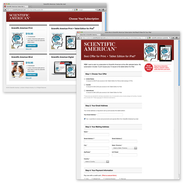 Scientific American - order page